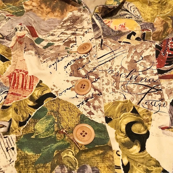 Vintage Moschino Jeans Jacket Italy Renaissance Designer Women’s Size 12 Rare - Picture 5 of 7